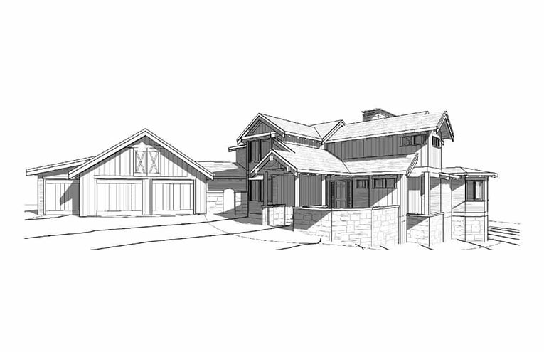 Brasada Ranch Custom Home Architectural Drawing 1