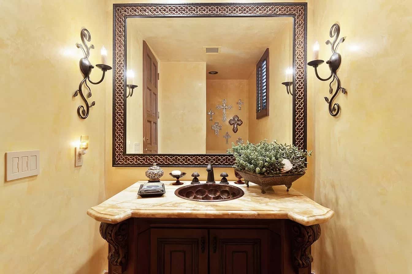 Palm Desert Custom Home Coachella Estate Powder Bathroom