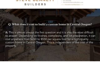 What does it cost to build a custom home in Central Oregon?