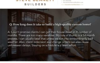 How long does it take to build a high-quality custom home