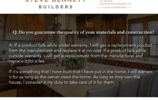 Do you guarantee the quality of your materials and construction