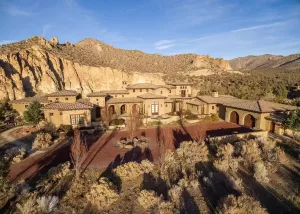 Ranch at the Canyon Smith Rock Retreat custom home aerial
